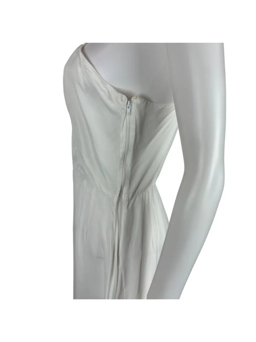 Vintage 90s Slip Dress Womens Extra Small White Knee Length Lingerie - Picture 8 of 10
